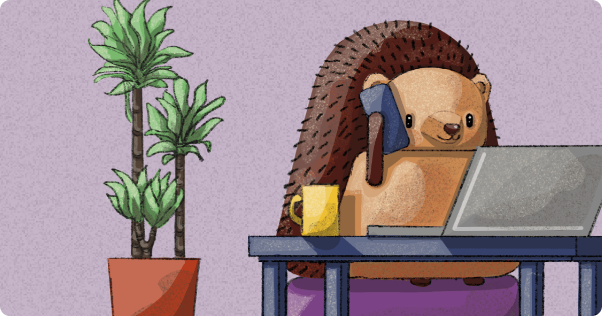 Hedgehog on the phone